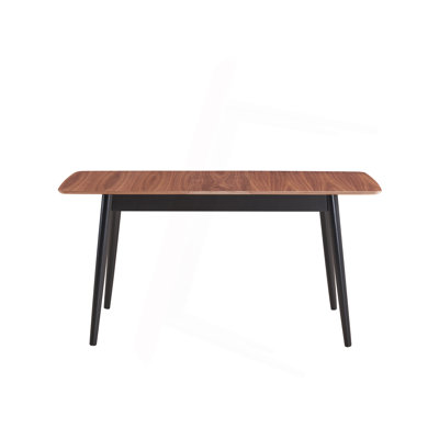 Lanae Natural & Black Finish Dining Table (Extension Bufferfly Leaf)