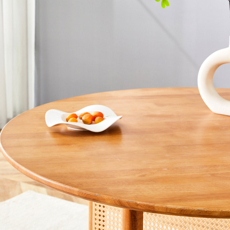 Solid Wood Round Table In Chinese Countryside Retro Style, Feature, For Dining Room And Office, Easy To Assemble Simple Wooden With Vibe, , Office Spaces, Assembly Process