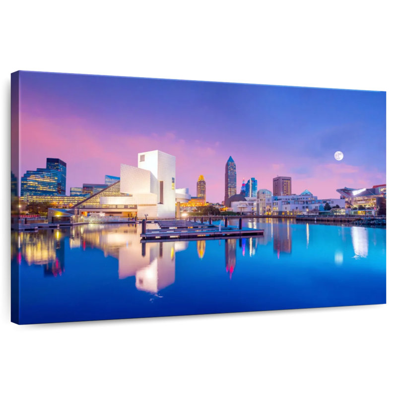 Senne Downtown Cleveland Reflection, 8" H x 12" W