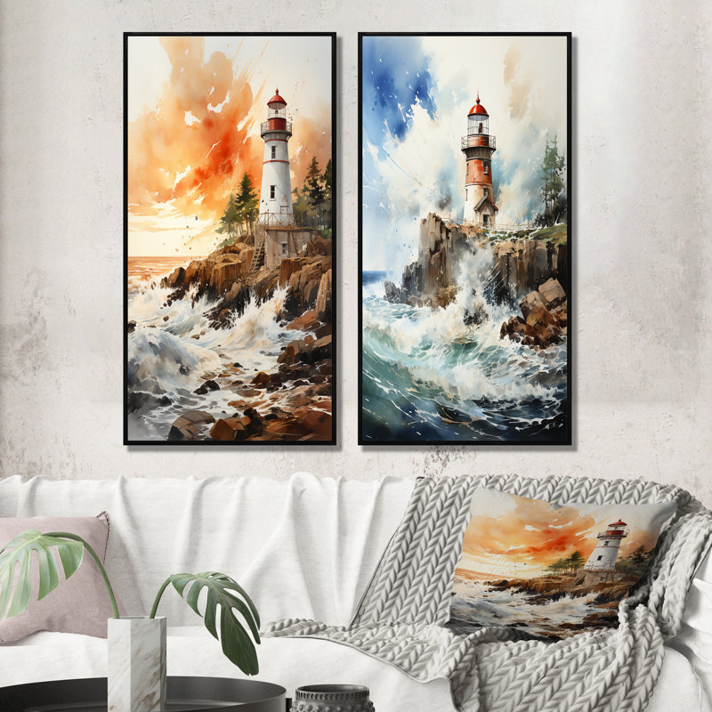 Phare rétro «2 lumières - Phare rétro», Cadre noir, H 20 po x l 24 po