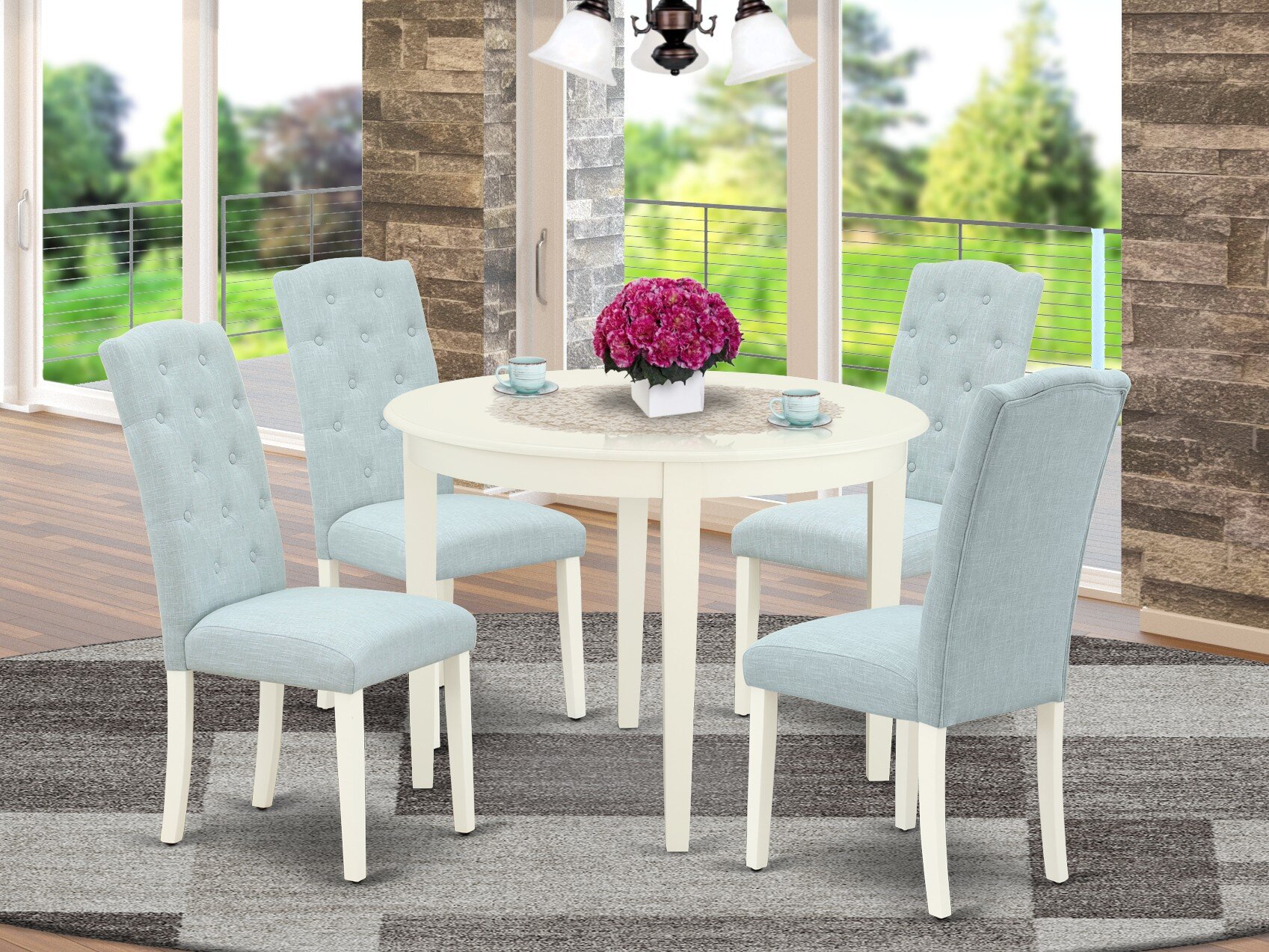 Craiganboy 5 Piece Rubberwood Dining Set