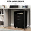Support mobile pour imprimante avec tiroir et armoire, noir. Vaste espace de rangement pour le bureau, se déplace facilement, se range sous un bureau, support de boîte noire. Capacité, espace de bureau, construction