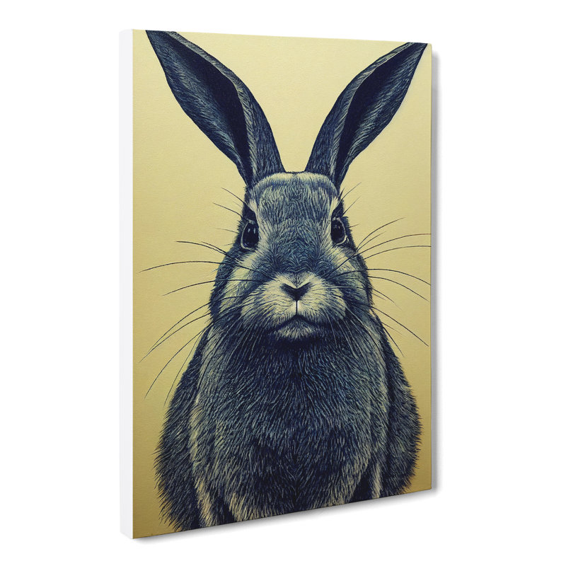 Edyth Rabbit Face - Wrapped Canvas, 50cm H x 35cm W