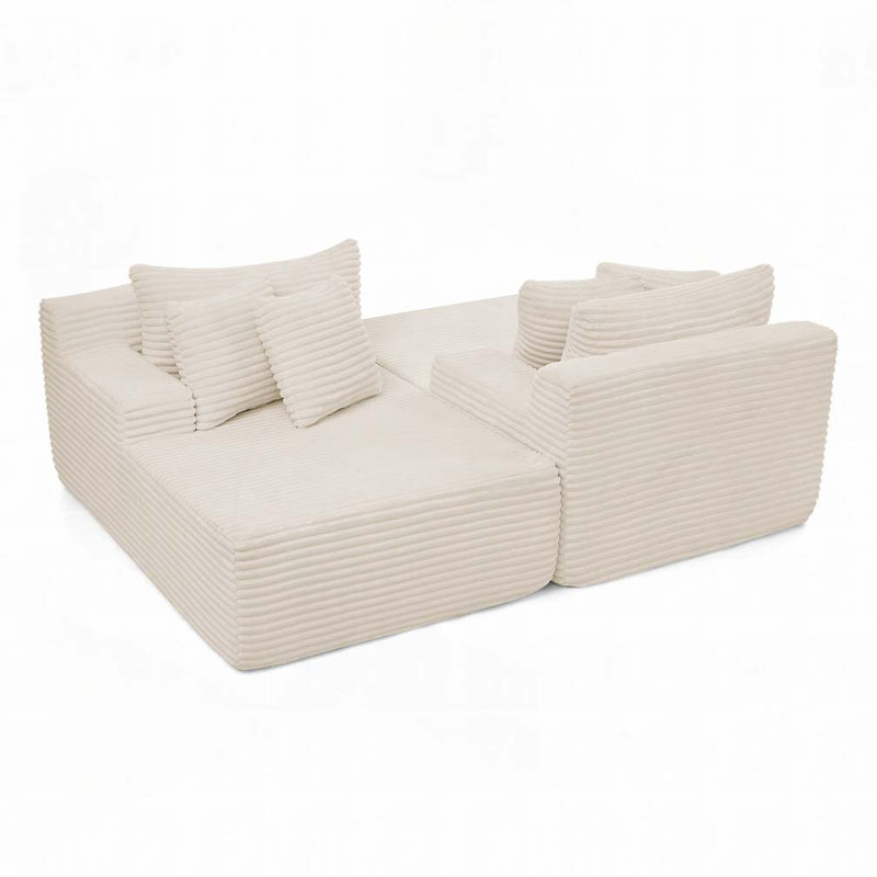 Canapé 2 places, méridienne, Beige