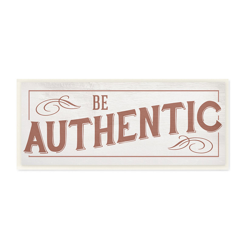 « Ca-791 be Authentic Text » par Daphné Polselli-impression, Plaque en bois, H 7 po x l 17 po
