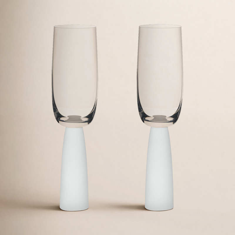 Peri 6.75oz. Champagne Glass Stemware Set, Frost