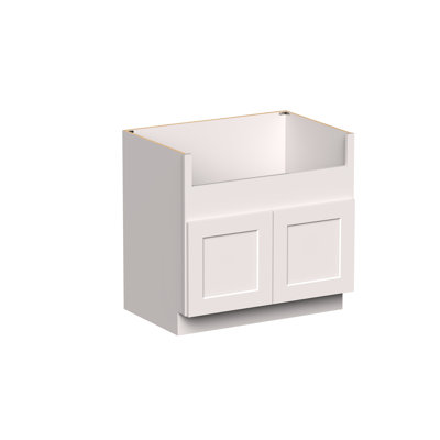 DL Cabinetry (Ready-To-Assemble) Shaker Style Farmhouse Sink Base Cabinet W36" x H34.5" x D24" - White Shaker