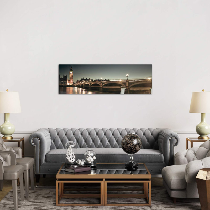 London Lights by Assaf Frank - No Frame Panoramic Print on Canvas, 152.4 cm H x 50.8 cm W x 1.91 cm D