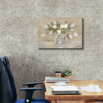 Art mural sur toile Winston Porter «April Tulips Neutral» par Danhui Nai