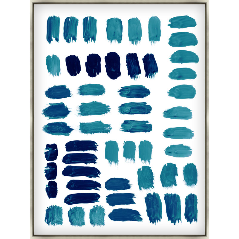 "Series Blue Arrangement I" par Guseul Park - peinture sur toile, H 49,5 po x l 37,5 po x P 1,5 po, Image au gel brossé