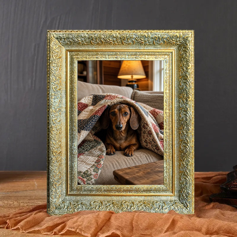Cadre pour animal de compagnie 11 pièces x 11 po 11 pièces, Antique Gold, 1, 11" W x 14" H