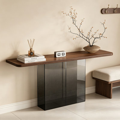 Console en acrylique noyer pour entrée