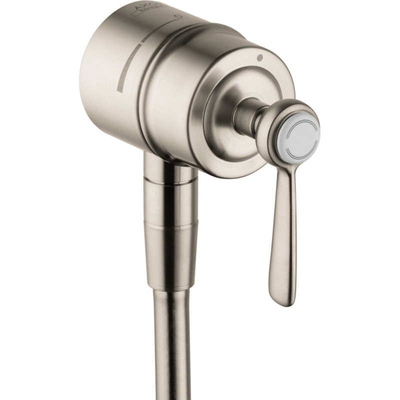 AXOR Montreux Wall Outlet With Check Valves And Volume Control, Lever Handle, Brushed Nickel