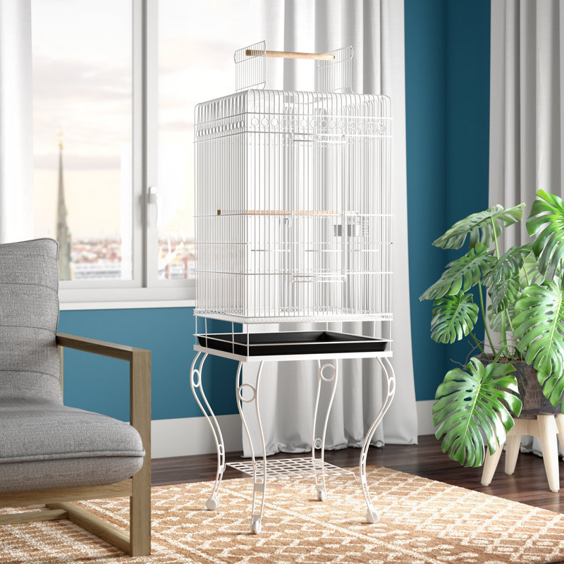 Cage avec aire de jeux sur le dessus Jersey Economy, Blanc