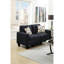 Polyfibre noir moderne, avec coussin et coussin inclus pour l'espace