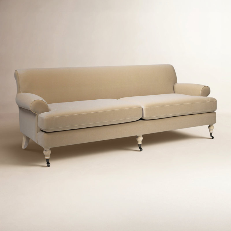 Harbor 88'' Velvet Sofa, Fawn Brown Velvet