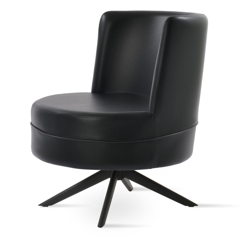 Fauteuil pivotant Hilton Sword, Similicuir noir, Noir