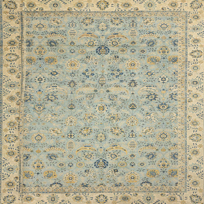 Tapis décoratif multicolore à motif abstrait, Carré 7 pi