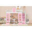 Lit superposé simple au dessus d'un lit simple avec table à langer, lit superposé se transformant en lit supérieur et bureau en duvet - Rose