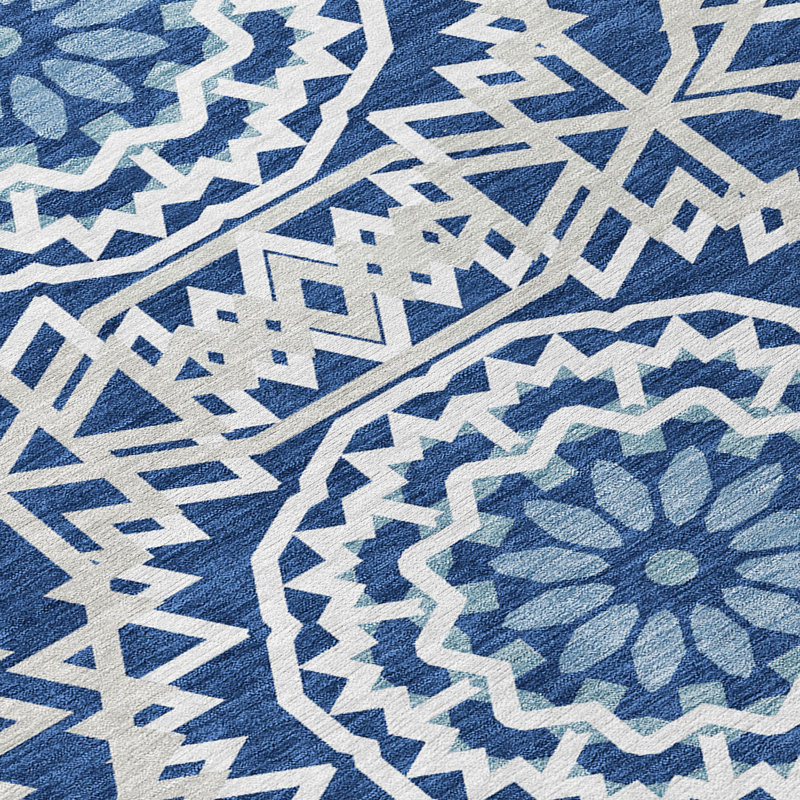 Tapis intérieur / extérieur en polyester tissé à la machine Kawon, Rectangle 2 pi 6 po x 3 pi 10 po