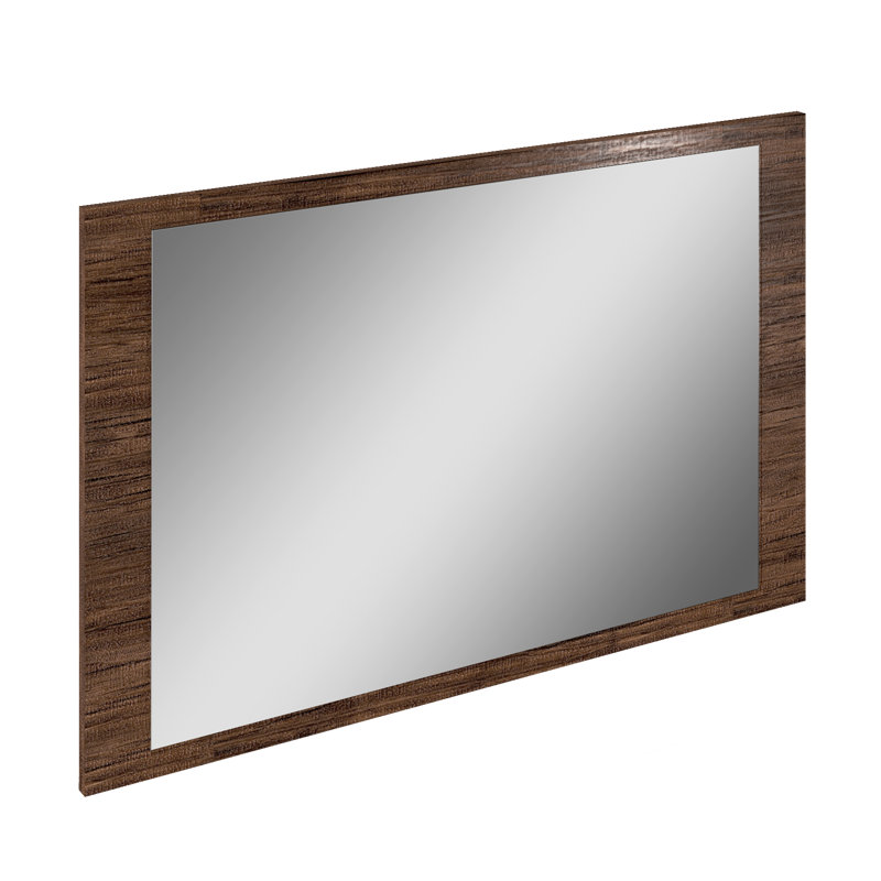 Trevino Glass Flat Mirror, 70cm H x 110cm W, Old Wood