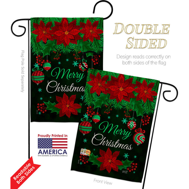 Drapeau de jardin en polyester 1 face x 1 pi 7 pi Winter Yard