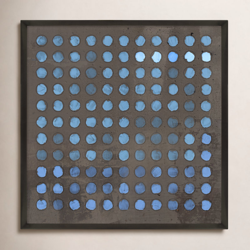 Squared Circles 5 Print by Jacques Pilon, Black Wood, 30" H x 30" W x 1.25" D