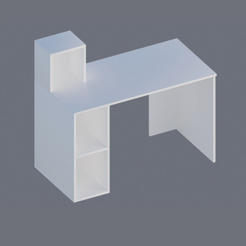 Lovette Computer Desk, White/White