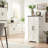 Farmhouse Kitchen Pantry with 10 Door Shelves ,Wood Storage Pantry Cabinet with Magnetic Barn Doors & Adjustable Shelves-1958694038