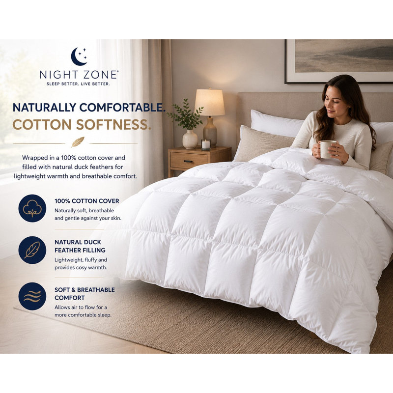 Duck Feather and Down Duvet, Double, 4.5 Tog