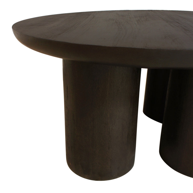 Table basse ronde en bois massif Crossman