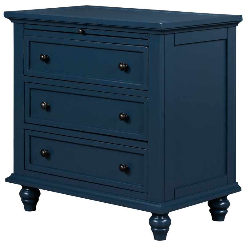 Armoire de rangement à 3 tiroirs White, Bleu