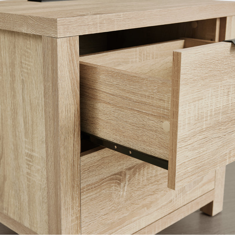 Farmhouse Style Nightstand, Natural