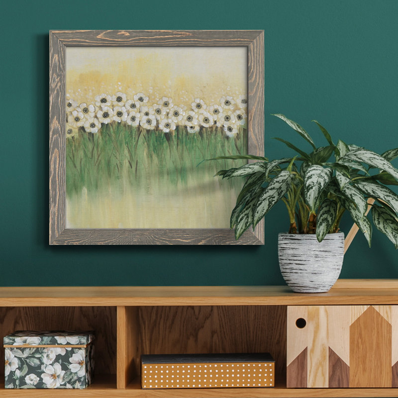 «Rows Of Flowers I», art mural sur toile, H 35,5 po x l 35,5 po x P 1,5 po, Encadré gris