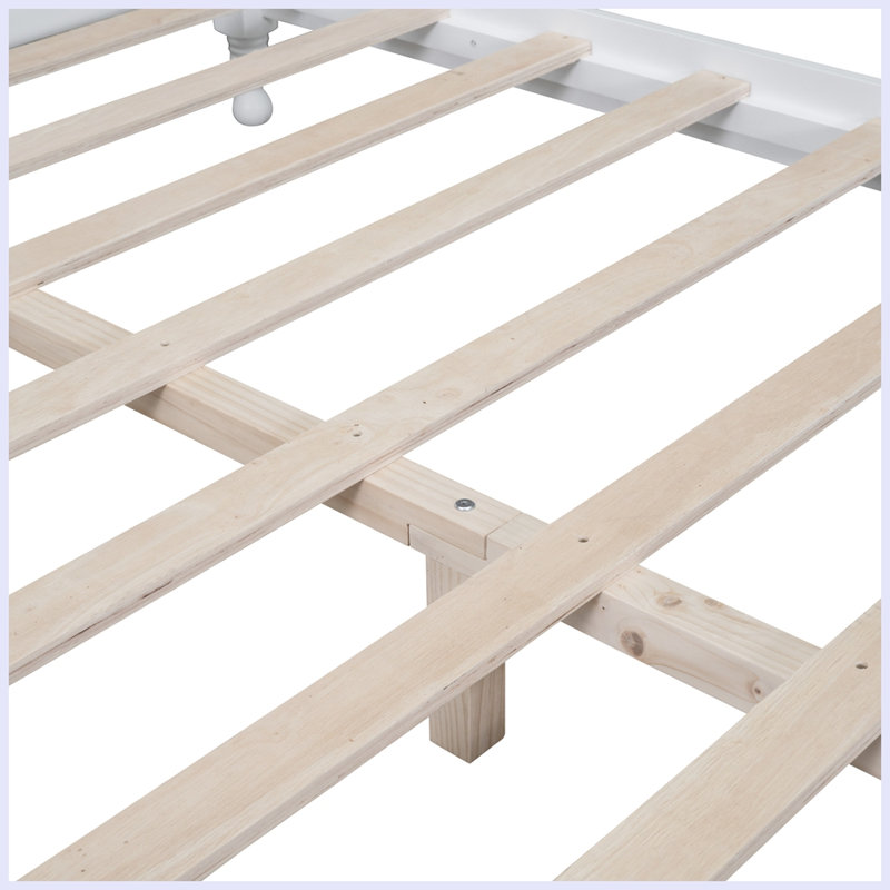 Lit plateforme Mariacamila, Double, Blanc incorrect