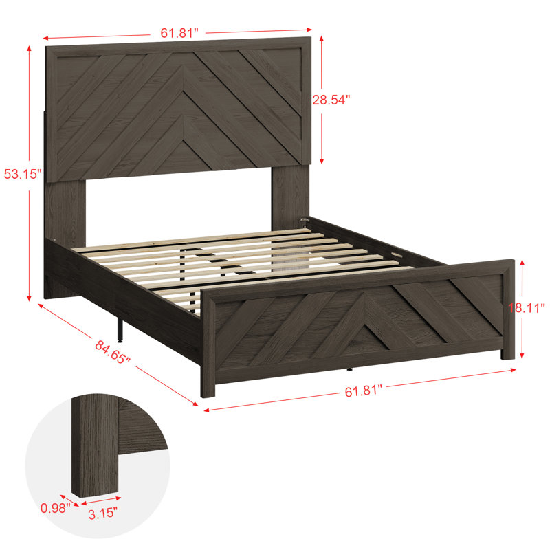 Queen Size Bedframe, Gray