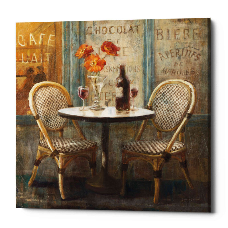 «Meet Me at Le Cafe I» par Danhui Nai, art mural sur toile, H 12 po x l 12 po x P 0,75 po