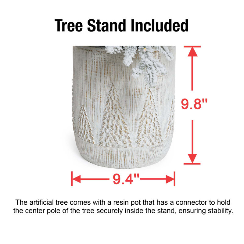 Hannia 4' Lighted Battery-Operated with Timer Artificial Pine Christmas Tree