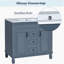 Meuble-lavabo 36 po avec lavabo supérieur, armoire de rangement moderne avec 2 portes à fermeture douce et 2 tiroirs, meuble-lavabo simple