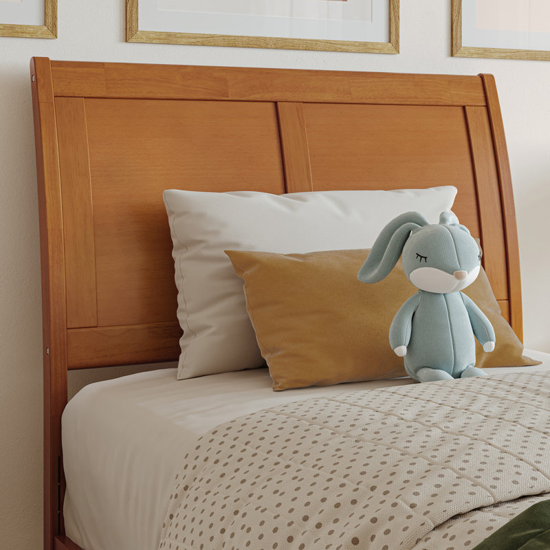 Lit plateforme en bois massif Portland, Twin, Light Toffee