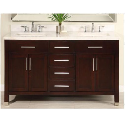 Monaco 60" Double Bathroom Vanity Base Only