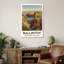 Ballintoy, Northern Ireland - Romantic Coastal Travel Poster Of Cliffs, Cove And Rope Bridge. Giclee Print On Wrapped Canvas. Wall Art, Home Decor - Cities & Towns, Northern Ireland - Wrapped Canvas Print-399078732