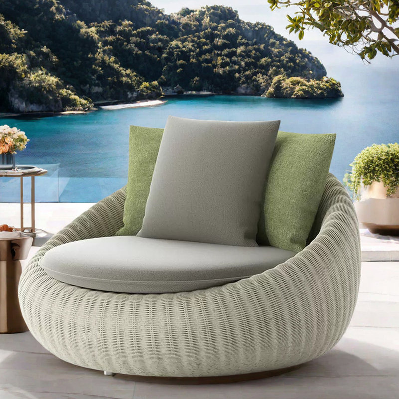 Chaise longue d'extérieur en rotin Leisure PE