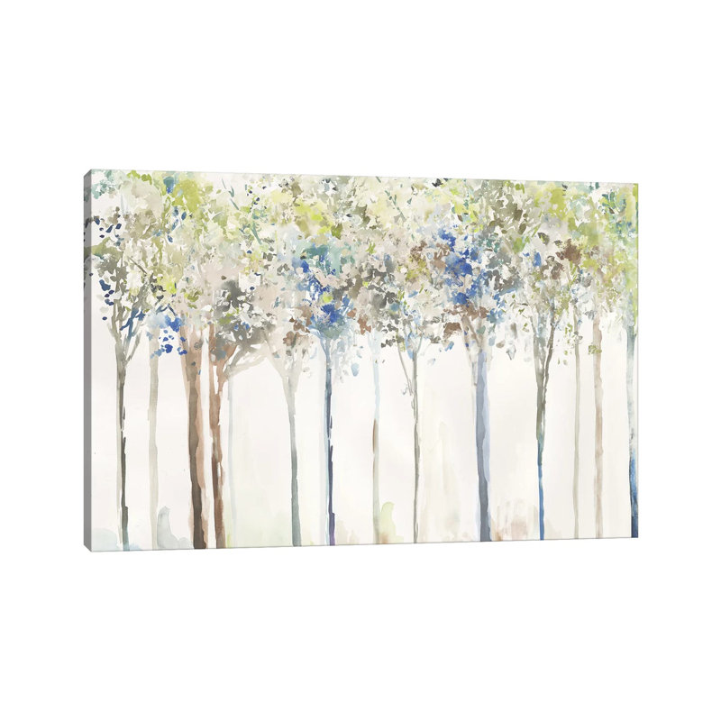 "Indigo Ink Trees" par Allison Pearce, reproduction d’art, Toile tendue, H 18 po x l 26 po x P 1,5 po, Pas de tapis