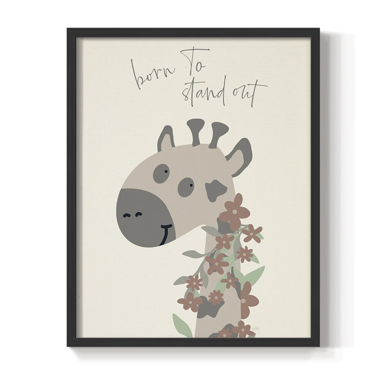 «Born to Stand Out», reproduction encadrée - bois massif, H 11 po x l 9 po, Noir, noir, noir, noir