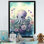 Kauva, mignon petit bébé pieuvre entouré de fleurs I - reproduction sur toile
