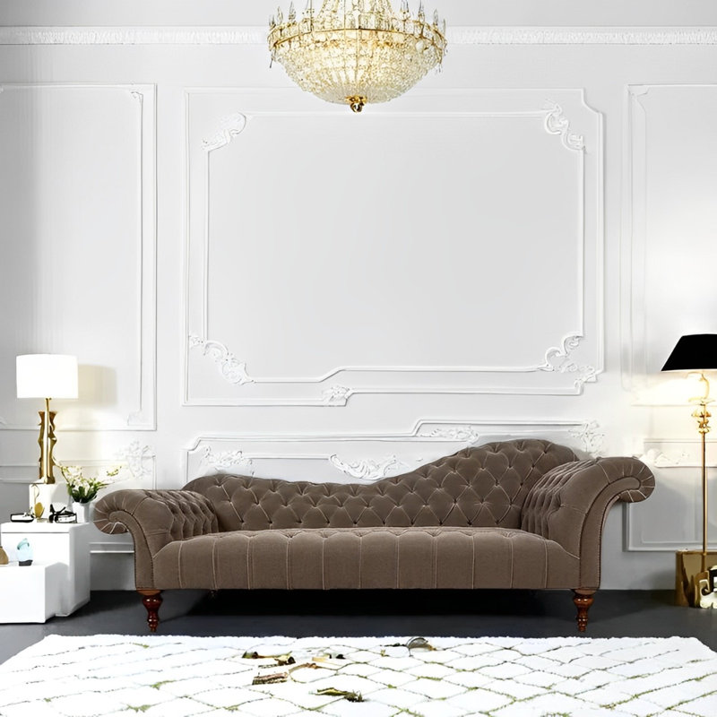 Chaise longue décontractée élégante et confortable, Gris, Orienté à droite