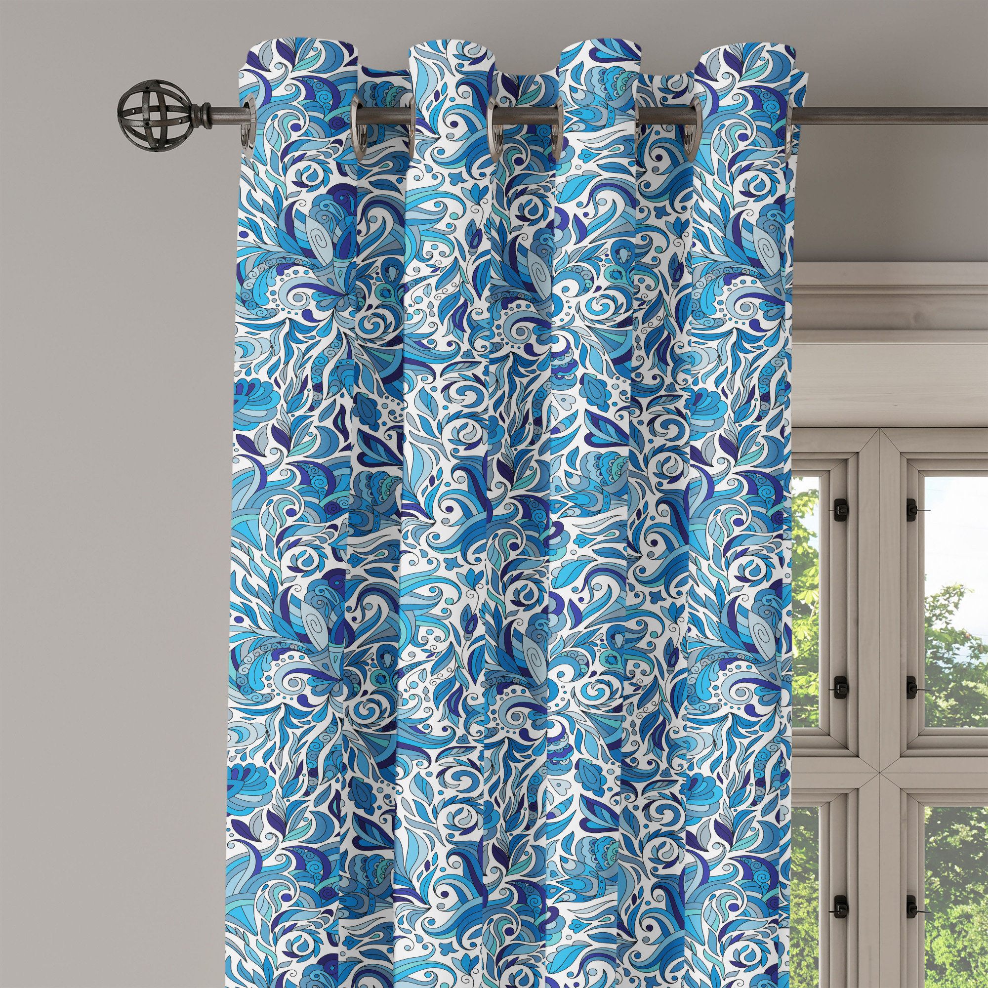 Urban Texture Designs For Middle Eastern Style Homes Reference: East Urban Home Ambesonne Floral Grommet Curtain Turkish Ceramic Art