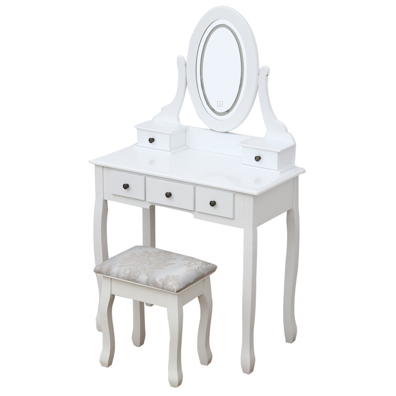 Ensemble coiffeuse avec tabouret et Miroir