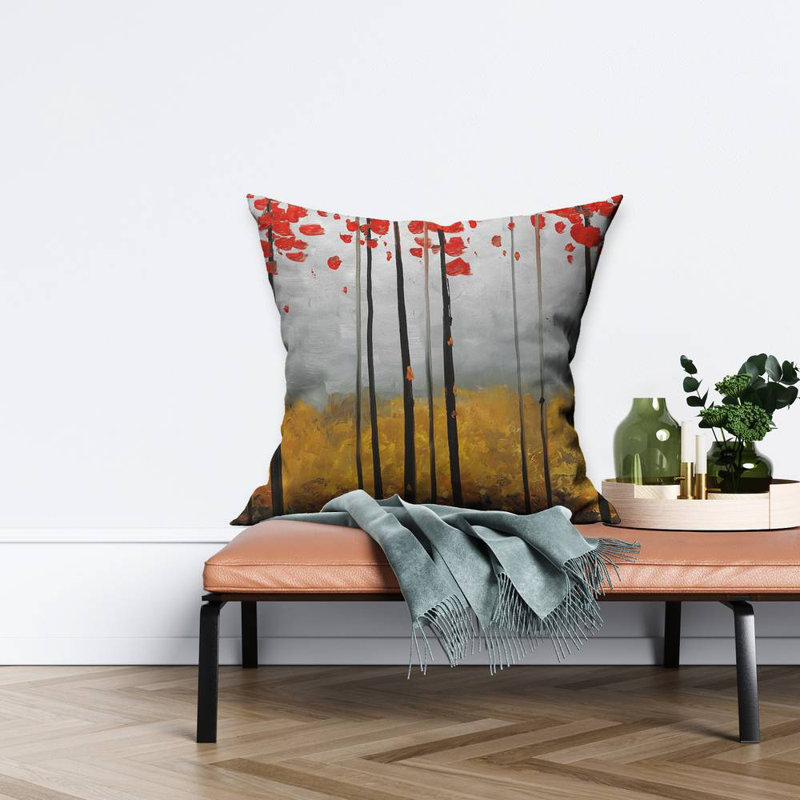 Abstract Landscape - Office Trees – Throw Pillow Cover Only, Double-Sided Print, Insert Not Included